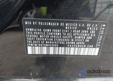 2024 Volkswagen Jetta 1.5T Se from USA, damaged, VIN 3VW7M7BU7RM003609